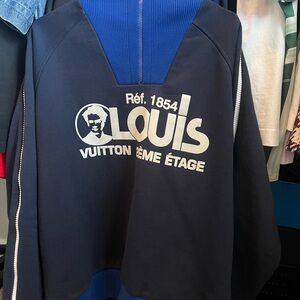 Louis Vuitton Navy Ribbed Zip-Up